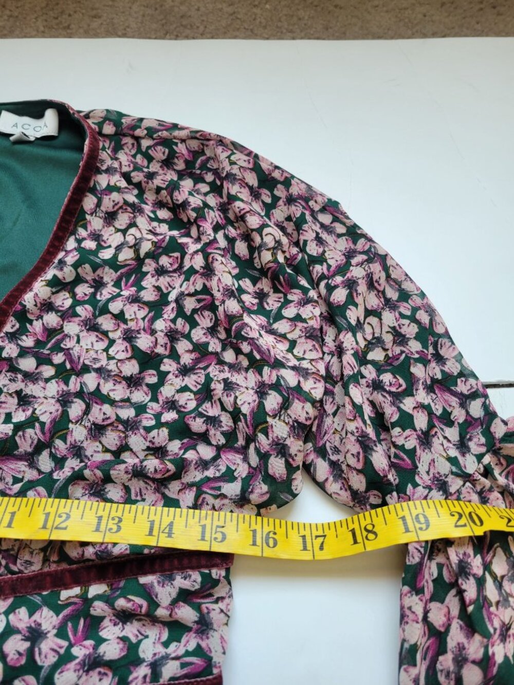 Keepsake The Label floral V-neckline long bell-sleeve mini dress Size L Boho - Picture 8 of 12